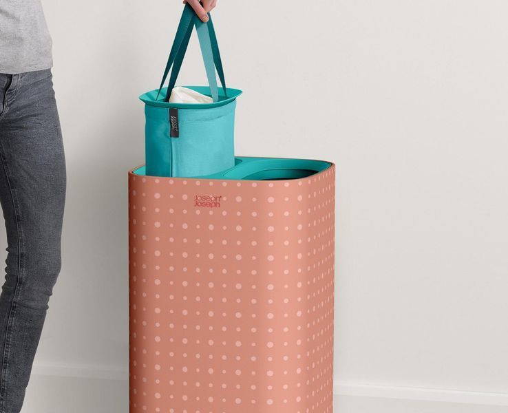 Кошик для білизни Joseph Joseph Tota Pop Coral 60 л з двома відділеннями 50026 фото