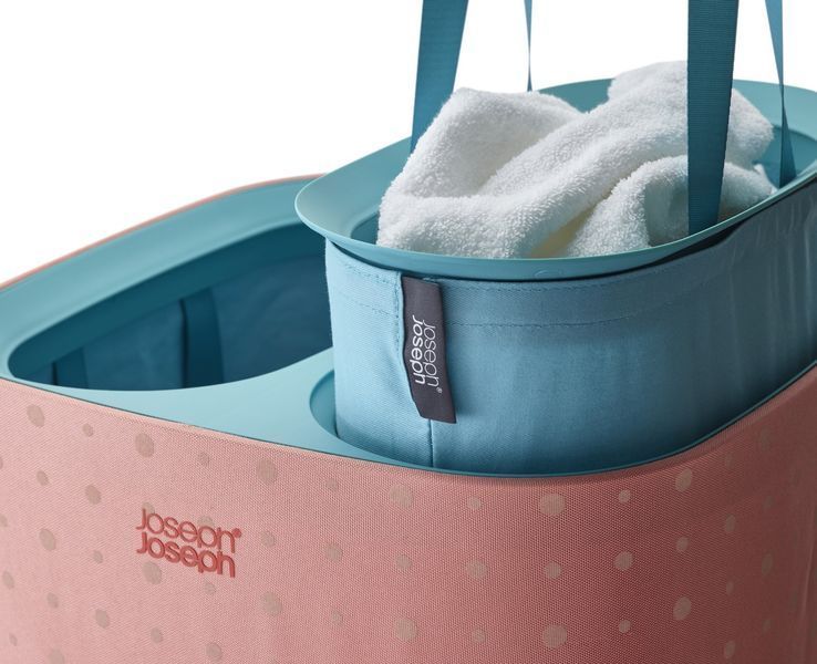 Кошик для білизни Joseph Joseph Tota Pop Coral 60 л з двома відділеннями 50026 фото