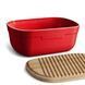 Хлебница Emile Henry Storage 35,5х24,8х15,5 см красная с крышкой-доской 348750 фото 3