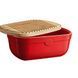Хлебница Emile Henry Storage 35,5х24,8х15,5 см красная с крышкой-доской 348750 фото 2
