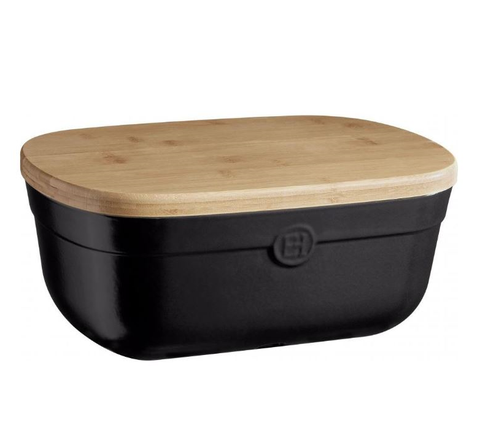 Хлібниця з кришкою-дошкою Emile Henry Storage 35,5x24,5x15,8 см чорна 718750 фото