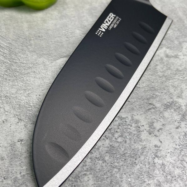 Нож сантоку Vinzer Geometry Nero line 12,7 см 50301 фото