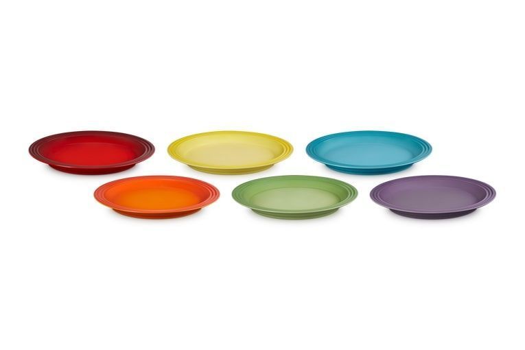 Набір із 6 обідніх тарілок Le Creuset Rainbow 27 см різнокольоровий 79364278358006 фото